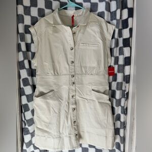 SPANX twill utility dress short in eggshell